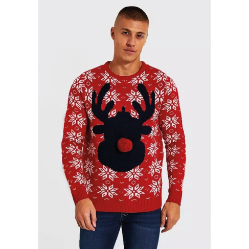 Vertrouwelijk Onvermijdelijk maatschappij Rudolph Snowflake Kersttrui (rood) – christmas-shop.nl