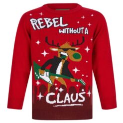 Rebel Without A Claus Kersttrui Kids Rood