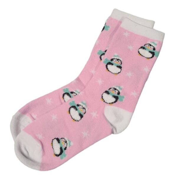 Kerstsokken Pinguin Roze (Kids)