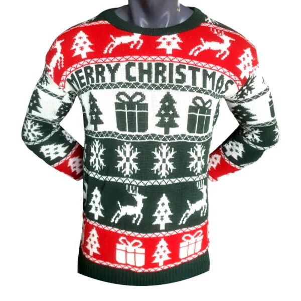 Merry Christmas Kersttrui Groen + Gratis Kerstmuts