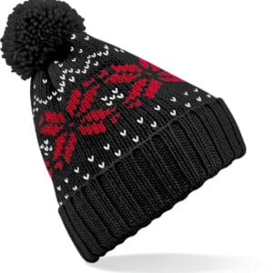 Zwarte Muts Met Pompom - christmas-shop.nl Zwarte Muts Met Pompom