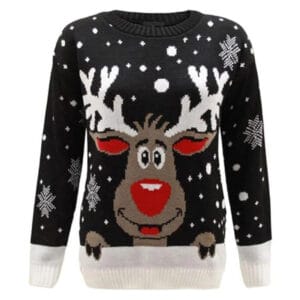 Rudolf-Kersttrui-Zwart - christmas-shop.nl Rudolf Kersttrui Zwart