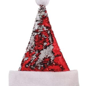 cs211_red_silver_ft.jpg - christmas-shop.nl Kerstmuts Rood-Zilver Pailletten