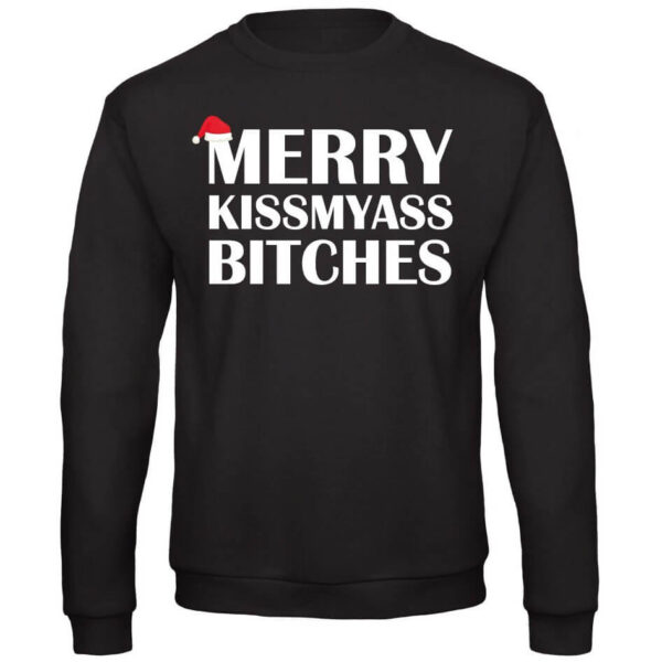 Merry Kiss My Ass Bitches Kersttrui