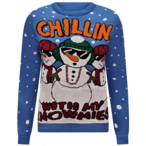 Chillin With My Snowmies Kersttrui Blauw