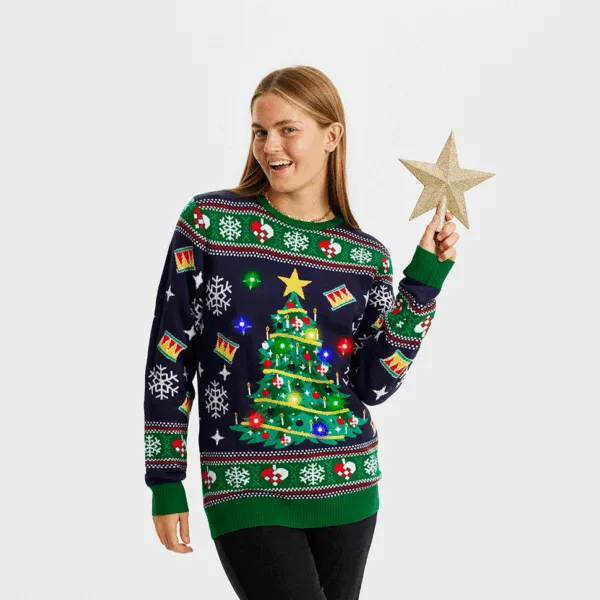 Kerstboom Kersttrui met LED lampjes