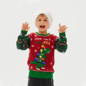 Tree-Rex Kersttrui met LED lampjes (kids)