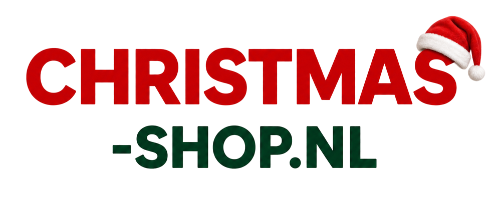 Logo/banner: red 'CHRISTMAS' text with a Santa hat on the top-right; green '-SHOP.NL' text below on a black background.